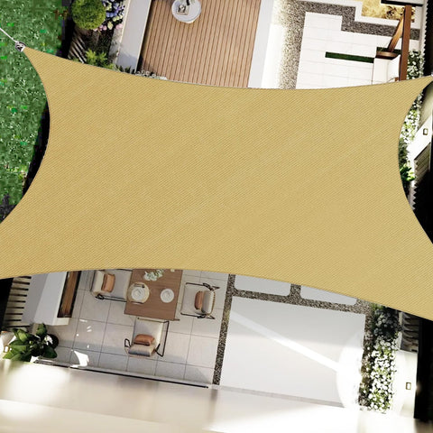 OOTONAT 16x20 rectangle sun sail shade over patio providing UV protection for outdoor dining