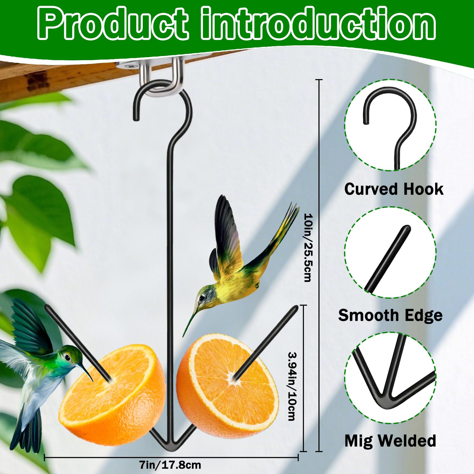 OOWDN Oriole Fruit Holder Black Metal shows durable construction for year round use