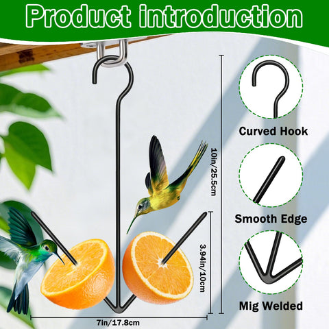 OOWDN Oriole Fruit Holder Black Metal shows durable construction for year round use