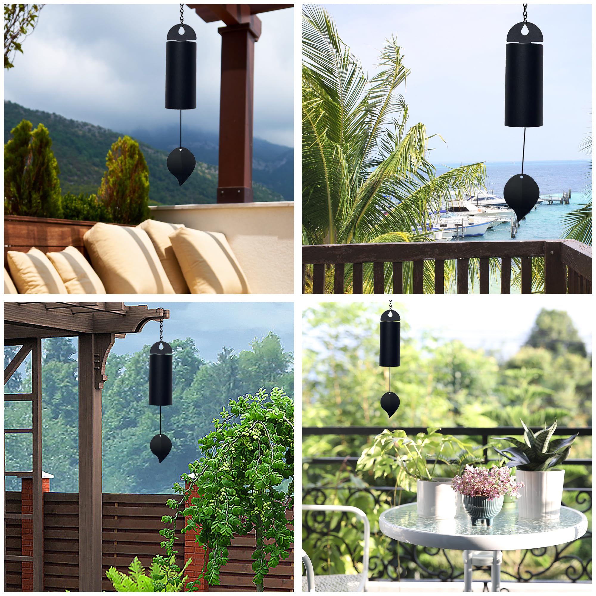 OOYAYA large metal wind chime tubing detail emphasizes quality.