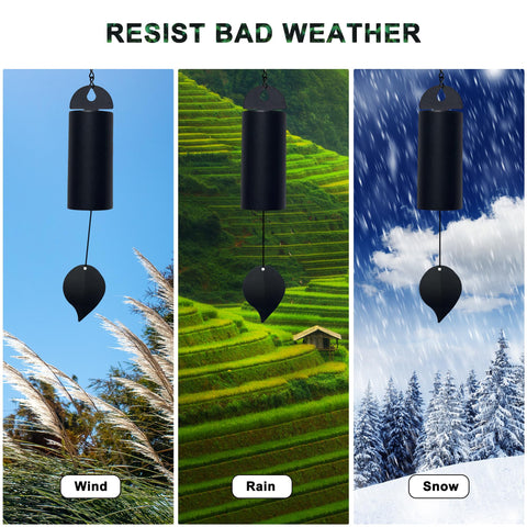 OOYAYA hanging wind chime on patio catching breeze for soothing sounds.