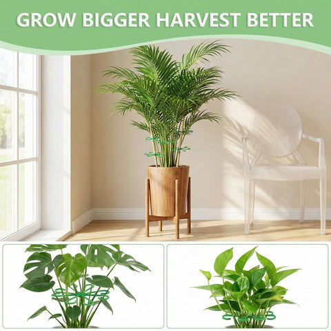 Opasyo adjustable stems to accommodate plant growth without knots.