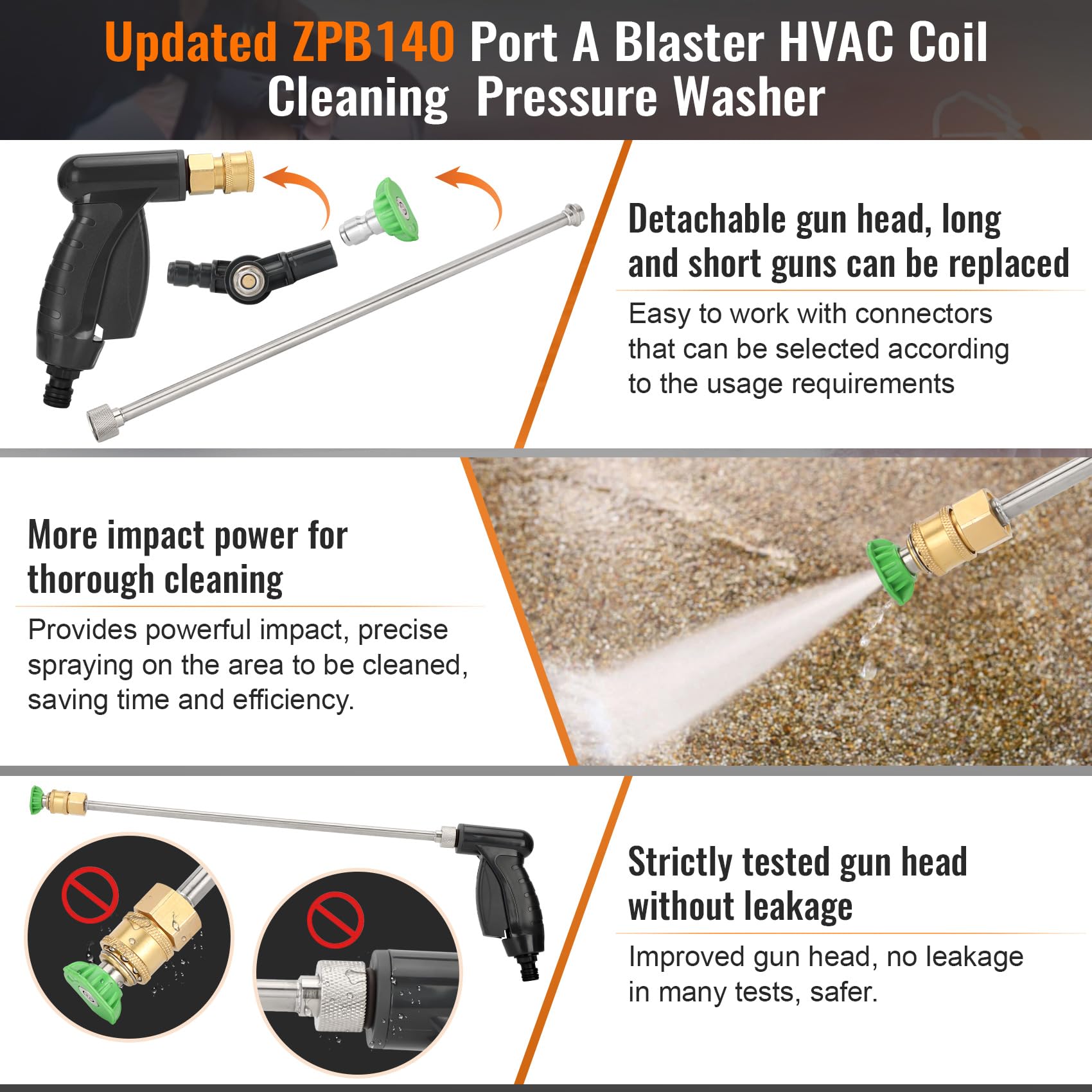 Opergen ZPB140 quick-connect hoses speed up setup and cleanup.