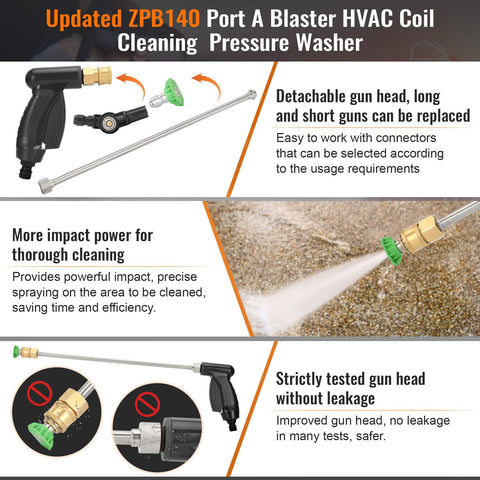 Opergen ZPB140 quick-connect hoses speed up setup and cleanup.