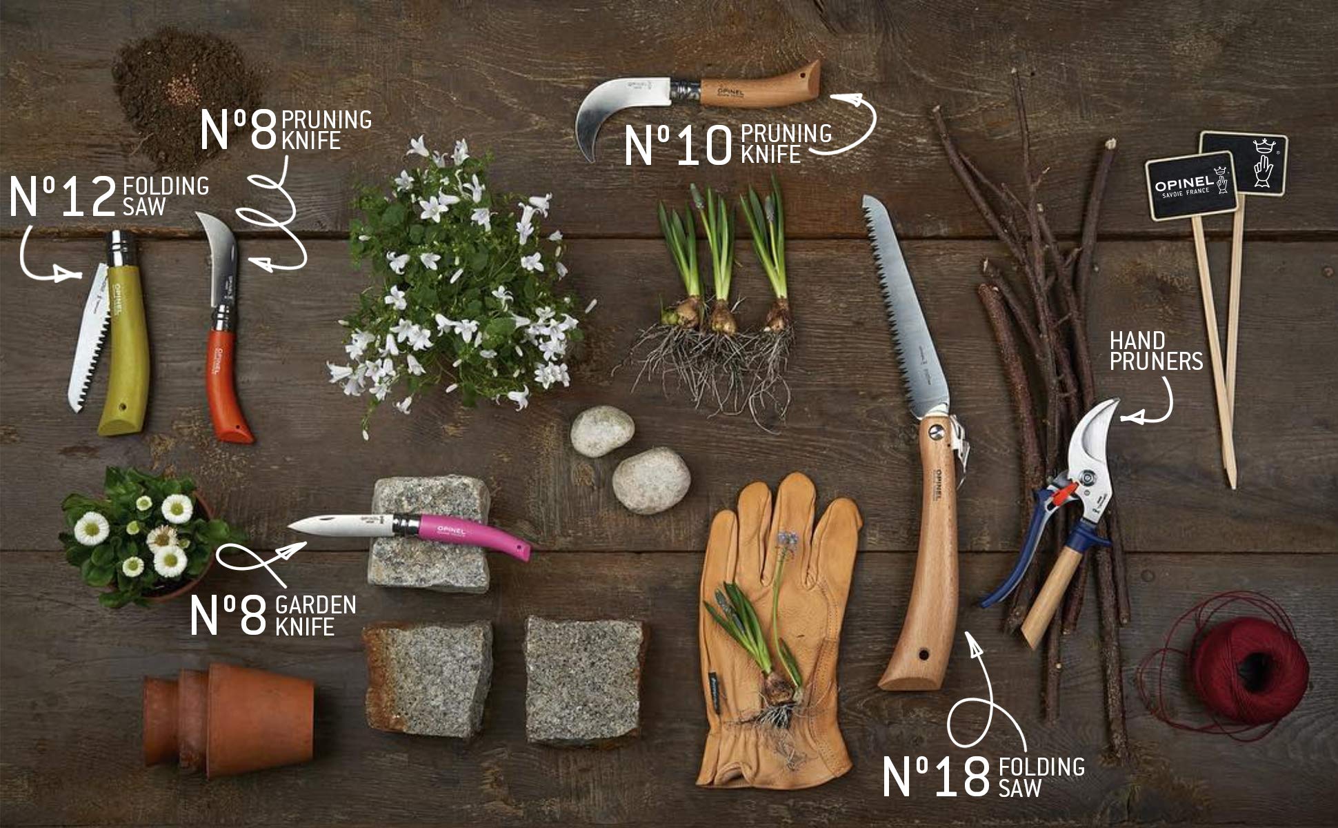 Opinel No. 10 pruning knife ideal for gardening, orchards and vineyards
