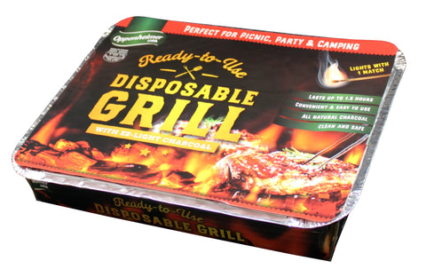 Oppenheimer USA portable BBQ ready to cook in minutes for on the go meals.