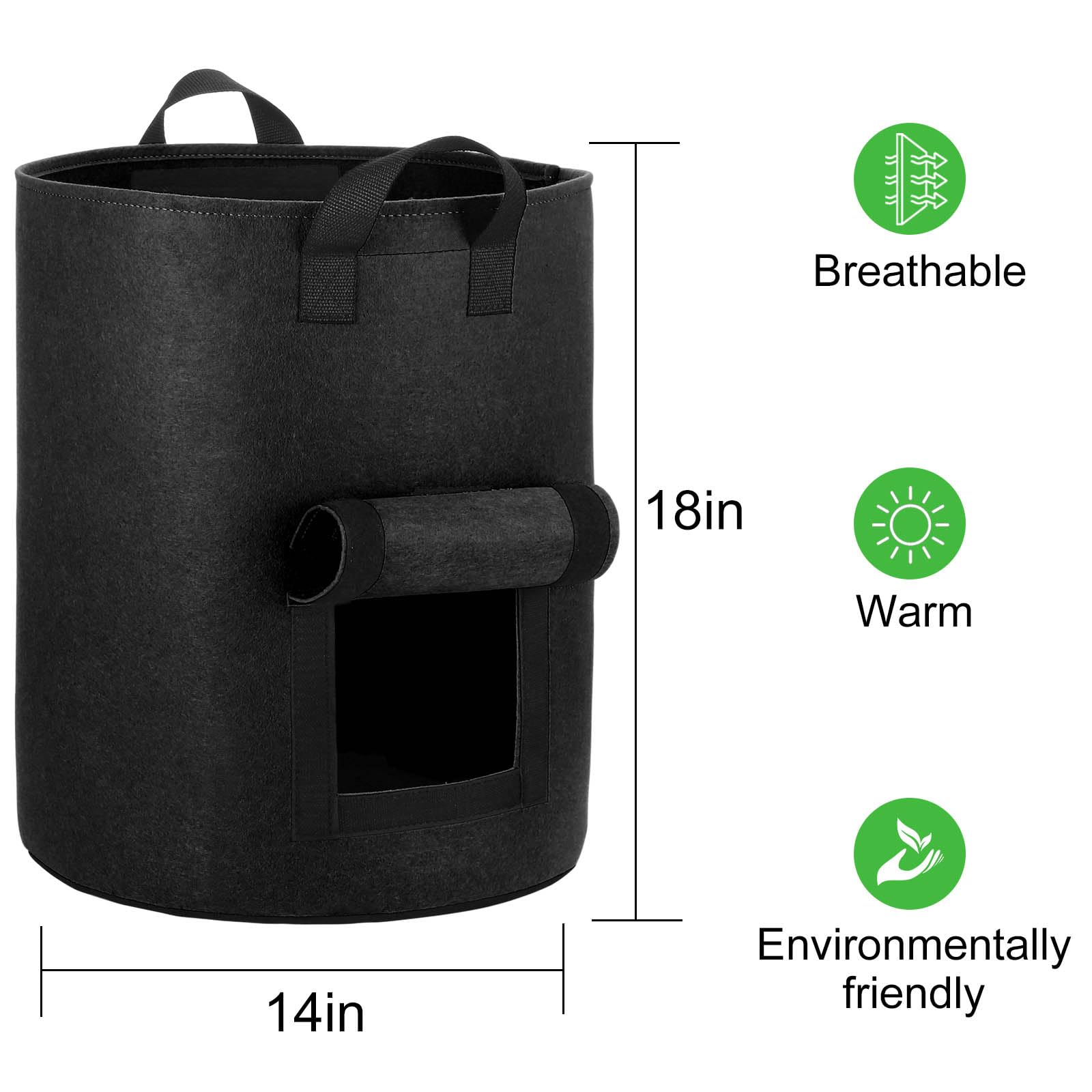 OPPOLIFE heavy-duty aeration fabric bag with reinforced handles for easy transport.