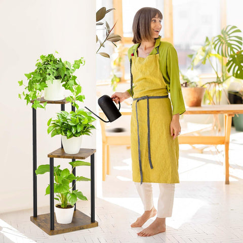 Oppro plant stand in living room corner organizing indoor greenery