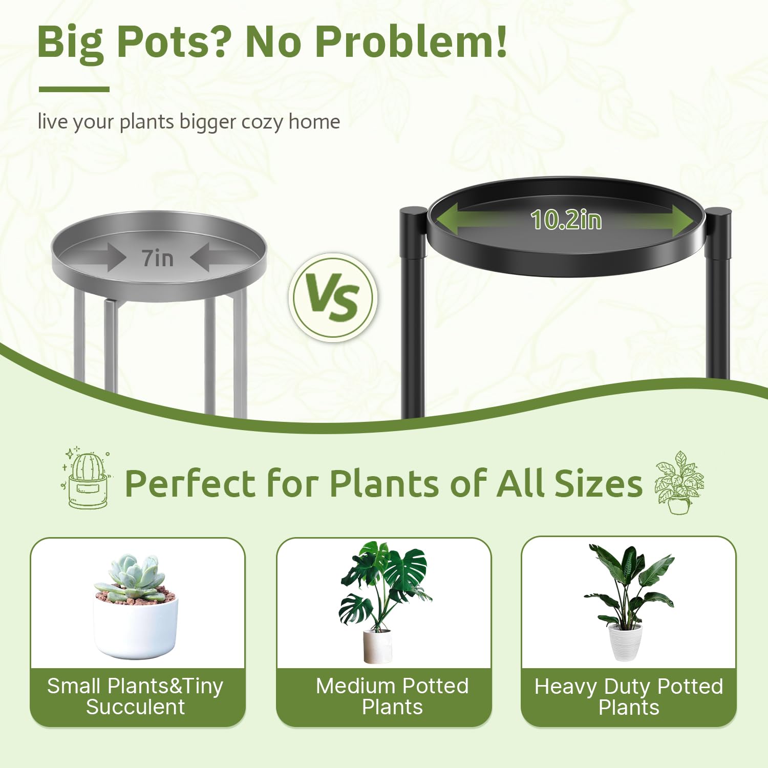 Oppro 3-tier plant stand metal trays demonstrate durable design for indoor and outdoor use.