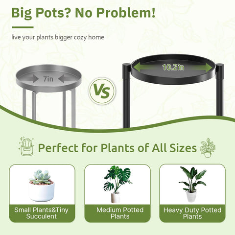 Oppro 3-tier plant stand metal trays demonstrate durable design for indoor and outdoor use.