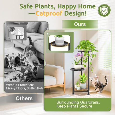 Oppro 3-tier plant stand outdoor-ready design suited for patios and balconies.