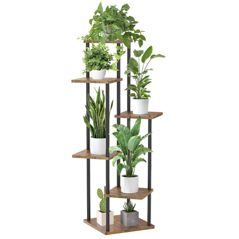 Oppro 6-tier plant stand assembly shows a sturdy frame for organized plants.