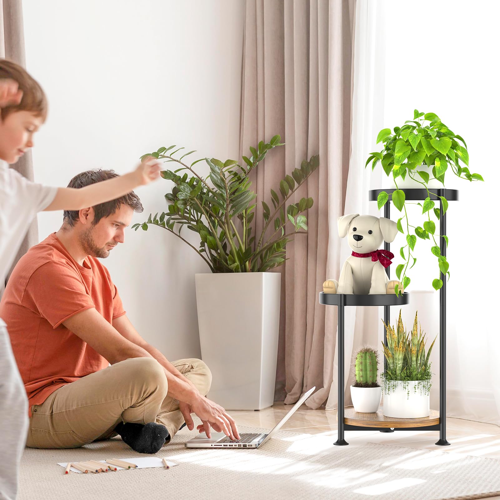 Oppro plant stand adds chic focal point to living rooms and patios.
