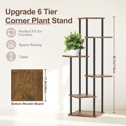 Oppro wood-metal shelf corner display fits a compact corner with style.