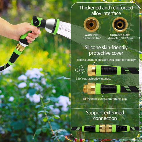 Oppsiue ten function spray nozzle offers versatile watering modes.