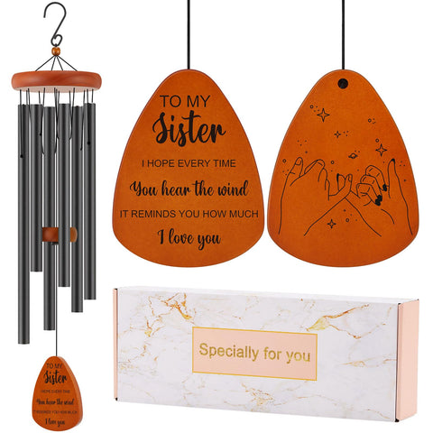 Oprever Sister Wind Chime with six tubes for outdoor decor and calm atmosphere.