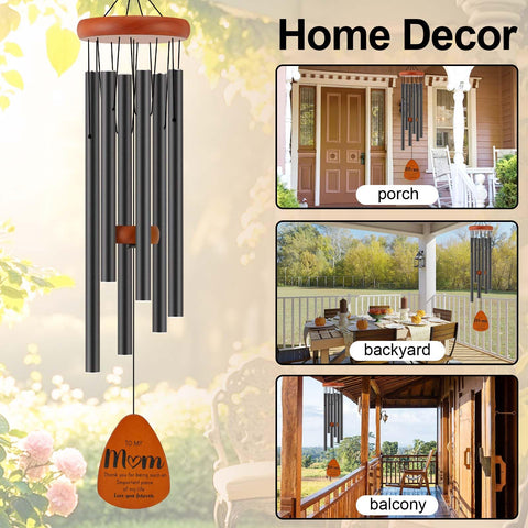 Oprever wind chime with engraved blessings adds sentimental home decor.