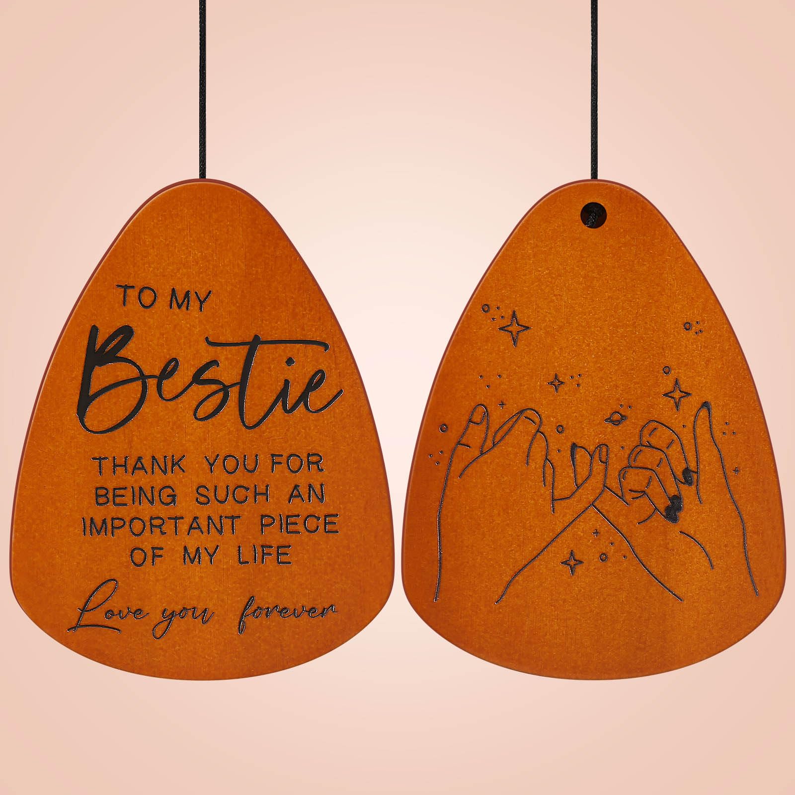 Oprever Bestie wind chime makes a thoughtful gift-ready home decor piece.
