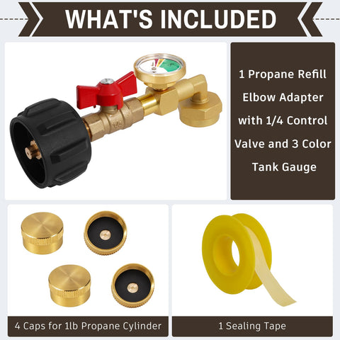 optheey propane refill setup ideal for BBQs, camping, and portable stoves.
