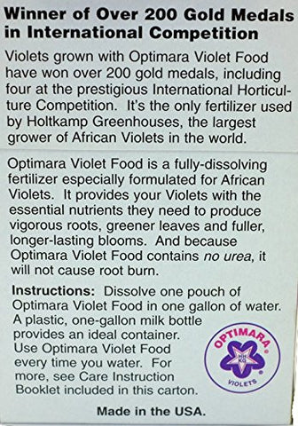Optiflora Violet Food packets on shelf for convenient feeding.