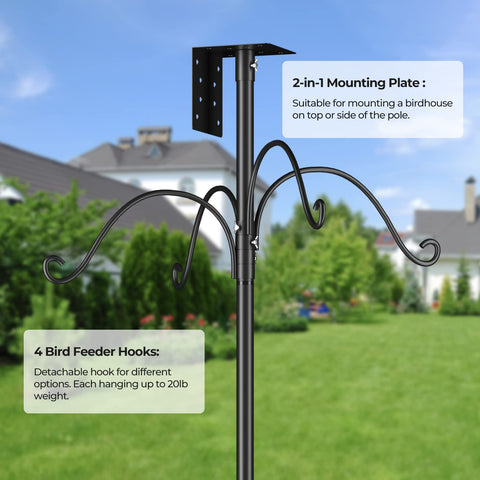 Optimech bird feeding station with hangers enhances garden appeal