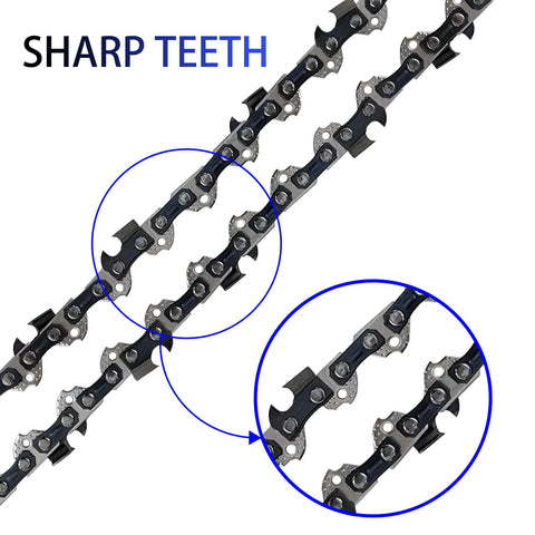 Opuladuo 12-inch chain teeth close-up for sharp cutting edges.