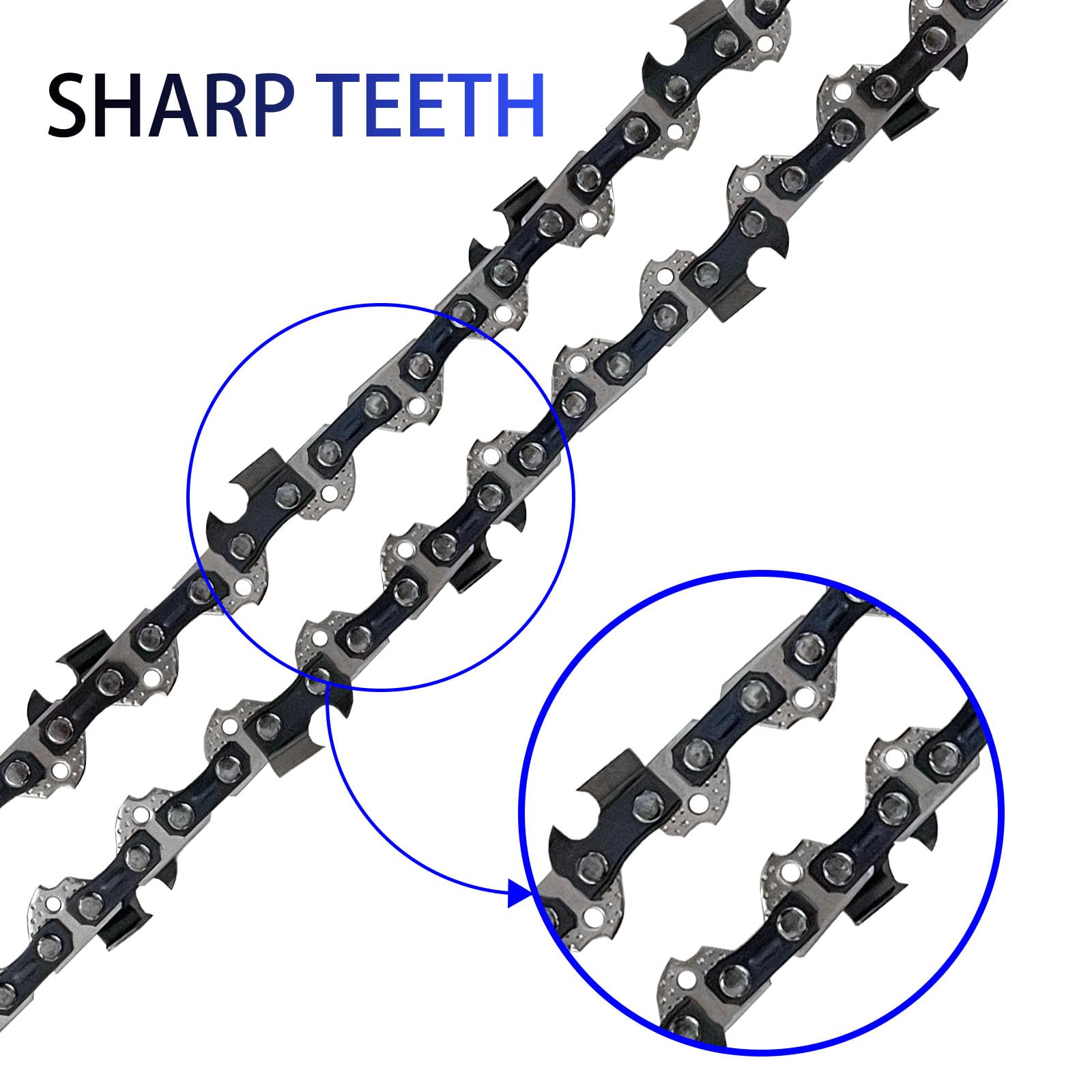 Opuladuo 12-inch chain compatibility close-up with DEWALT DCCS620 series
