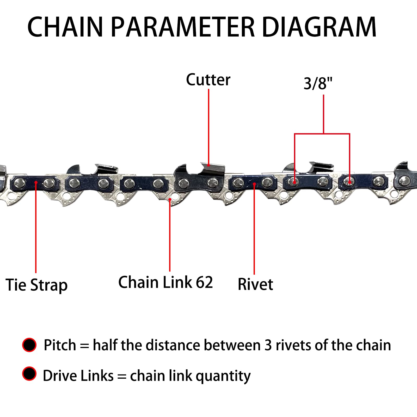 Opuladuo 18-inch replacement chain for Greenworks 80V delivers consistent bite.