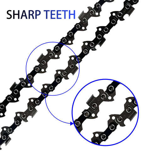 Opuladuo 18-inch chain mounted on saw for quick replacement.