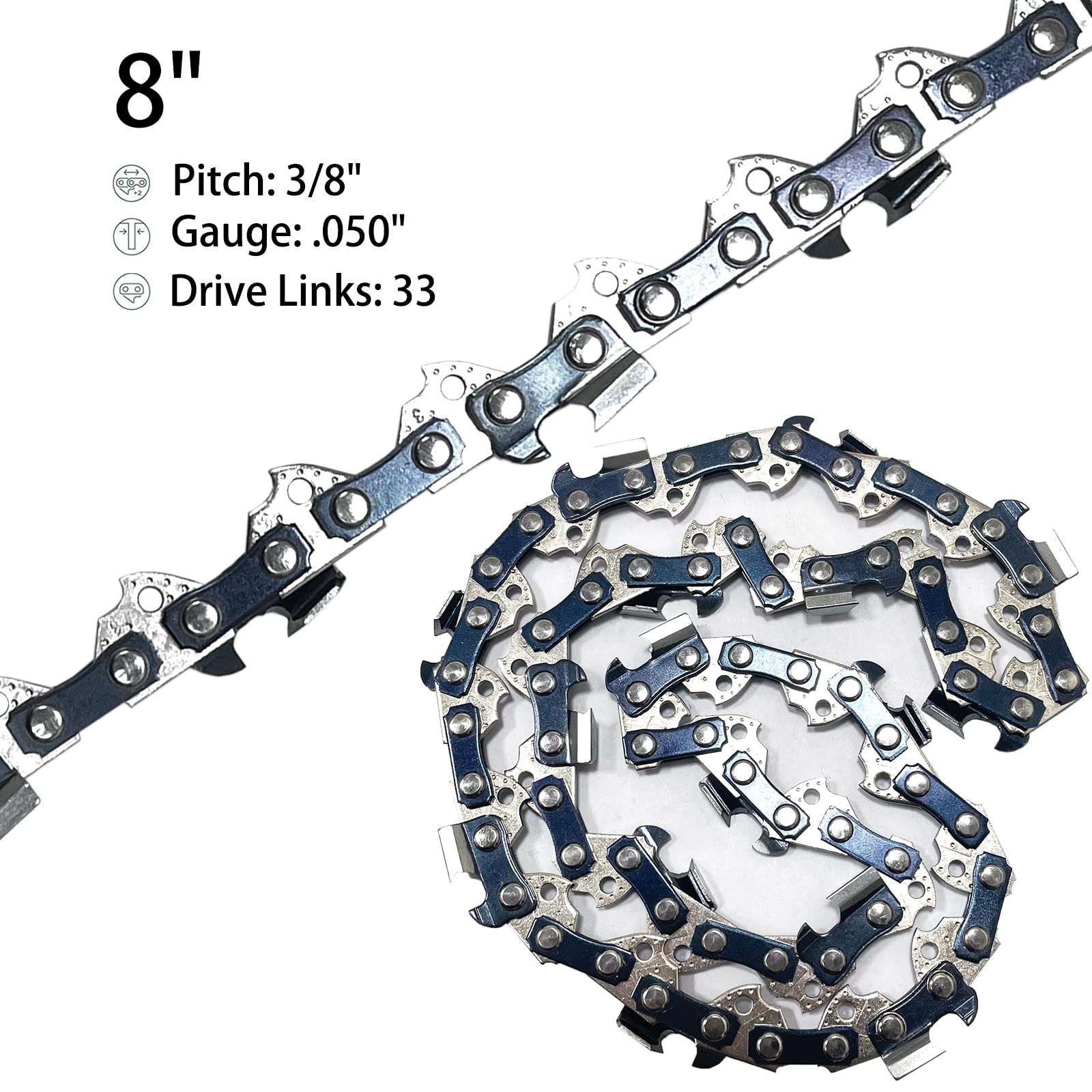 Opuladuo 8-inch polesaw chain for Sun Joe SWJ806E, smooth replacement