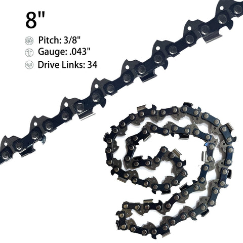 Opuladuo 8-inch chain for CCS818 and WG310 enables quick pruning.