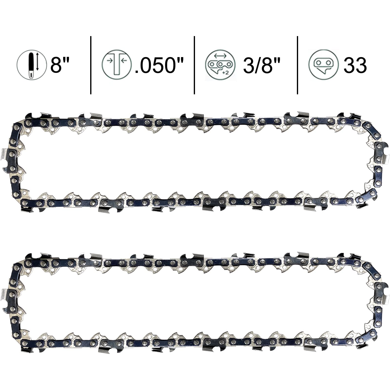 Opuladuo two-piece 8in chain ready-to-use replacement to reduce downtime