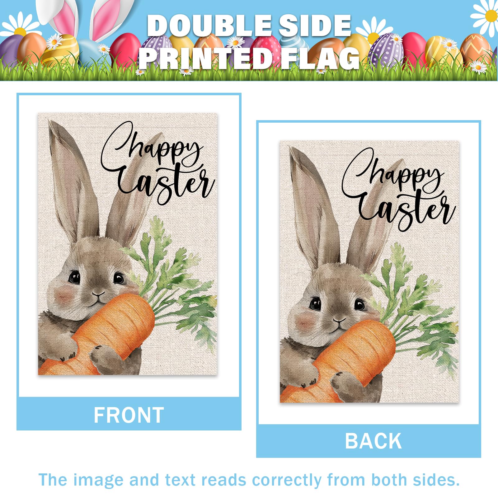 OPULANE bunny garden flag at doorway for welcoming entry
