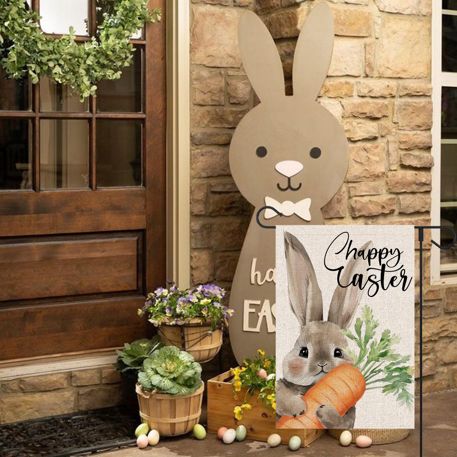 OPULANE Easter flag on patio adding cheerful decor