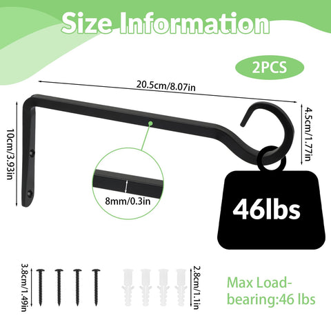 Opvixi metal plant hook with black coating resists rust.