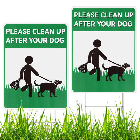 Opvixi no-dog-poop sign with dual-sided design boosts yard visibility.
