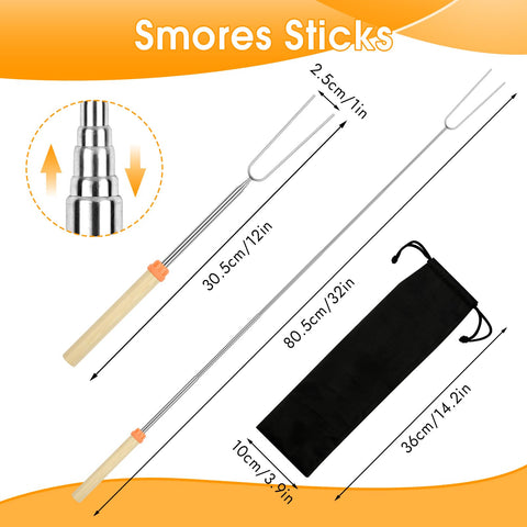 Opvixi sticks with multi-color handles for easy identification around the fire.