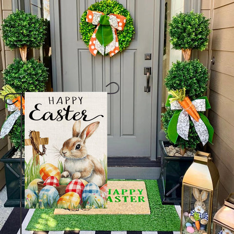 OQUAYA Double-sided Easter flag shows designs from every angle for consistent curb appeal.