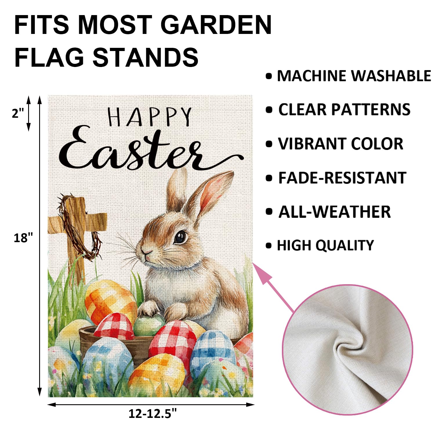 OQUAYA Outdoor garden flag sized 12x18 for easy yard decoration.