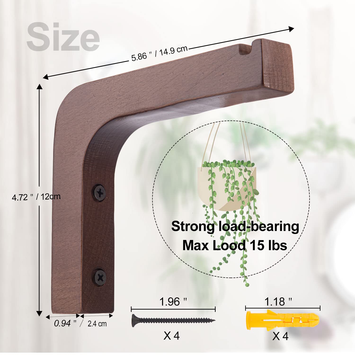Oradrem wooden wall hook flower bracket supporting a vibrant bloom display