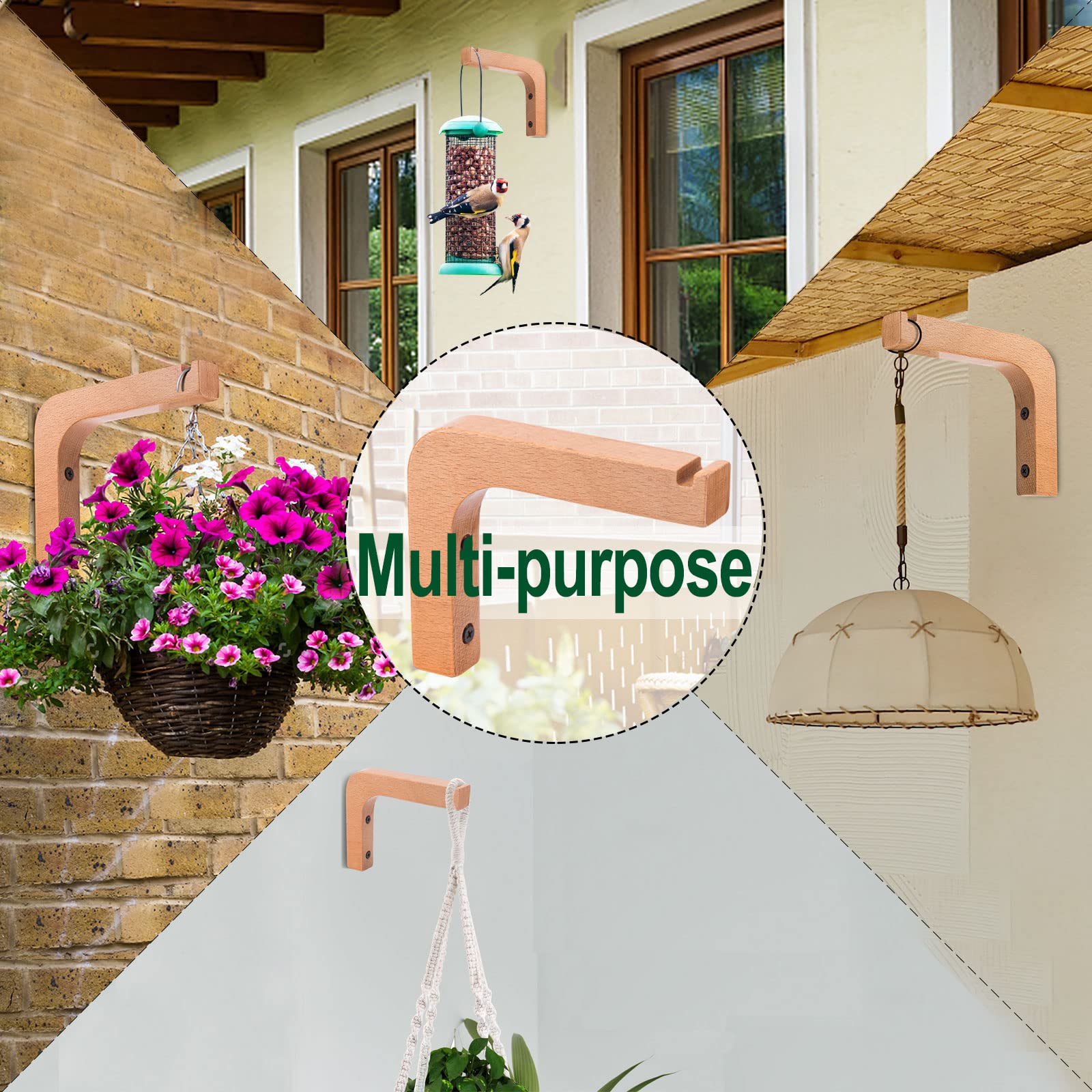 Oradrem wooden wall hook multipurpose bracket used for planters and decor