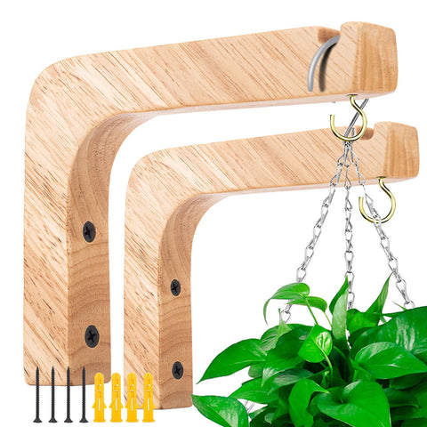 Oradrem wooden wall hook plant hanger with natural beech finish for sturdy greenery display