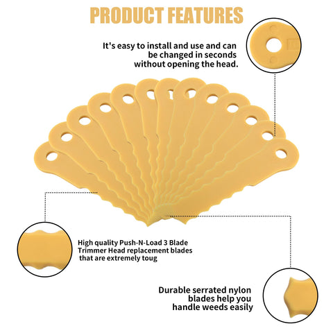 ORAEVY replacement blades compatible with Weed Warrior 3-blade head