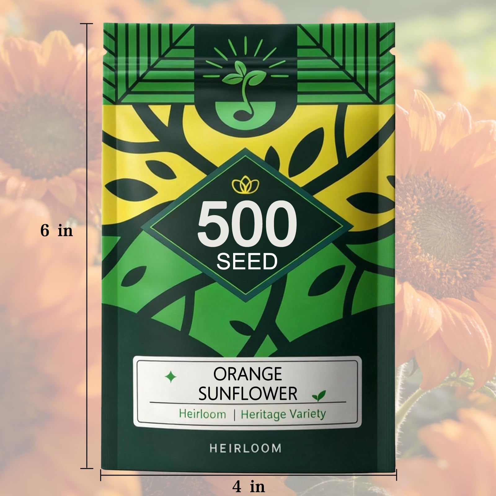 Border display with orange sunflower seeds in garden be a bright accent.