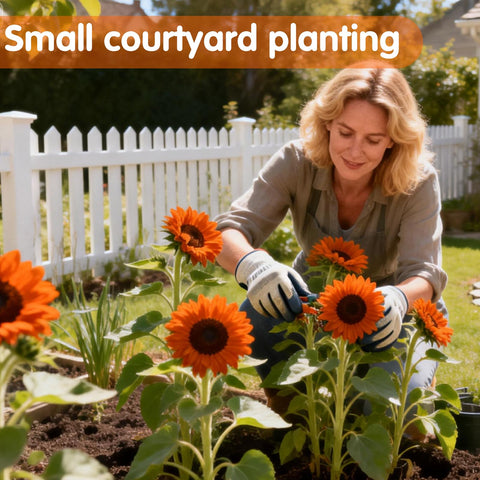 Pollenless, single-stem orange sunflowers ready for cut arrangements.