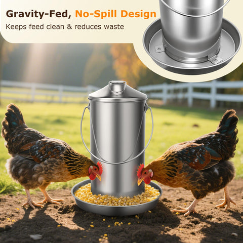 ORAODA all-weather feeder with sealed lid protects feed in rain and snow
