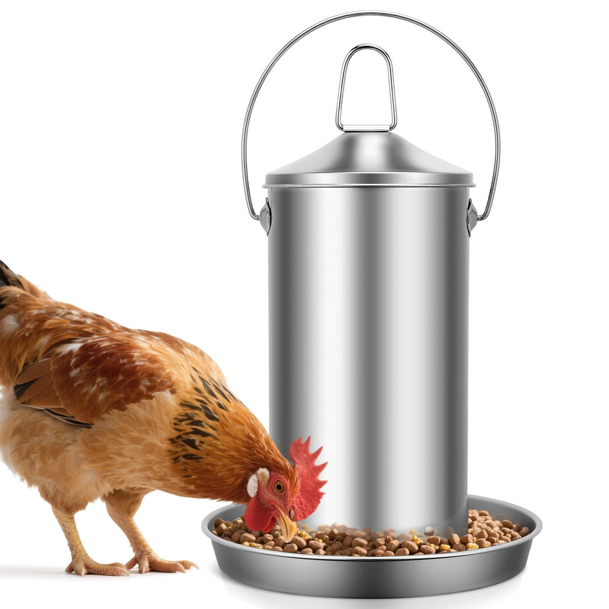 ORAODA chicken feeder rust-proof 304 stainless steel for outdoor use