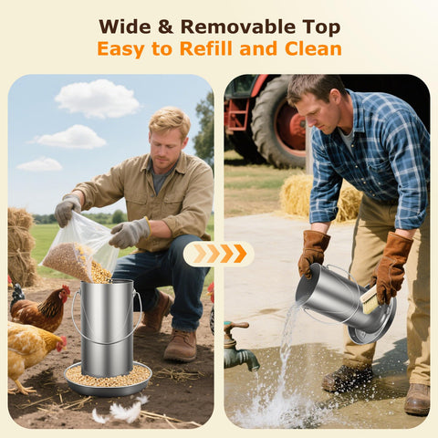 ORAODA wide opening and removable lid for fast refills