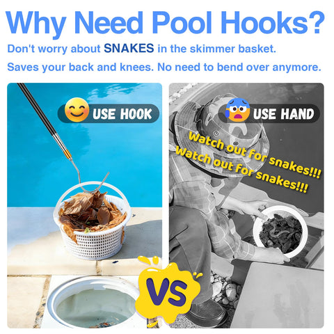 ORAPXI pool skimmer pole with twist-lock joints allows flexible length.