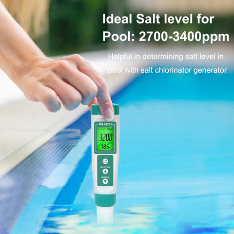 ORAPXI salt level indicator shows red alert when out of range.